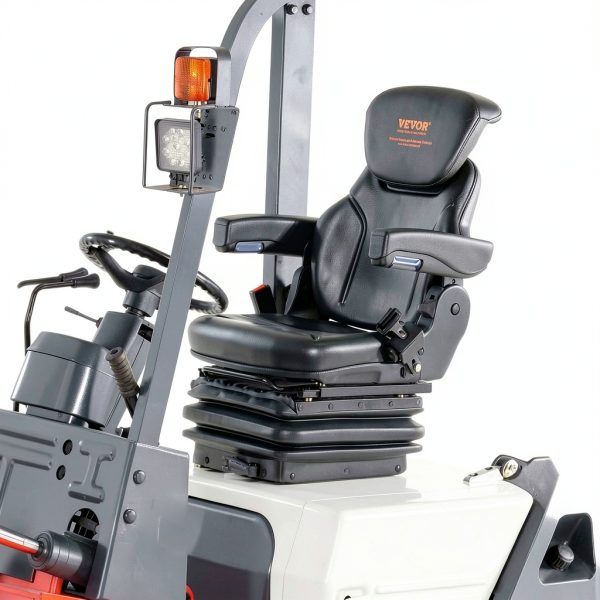 VEVOR Universal Forklift Seat Leather PVC Heavy Duty Tractor-7