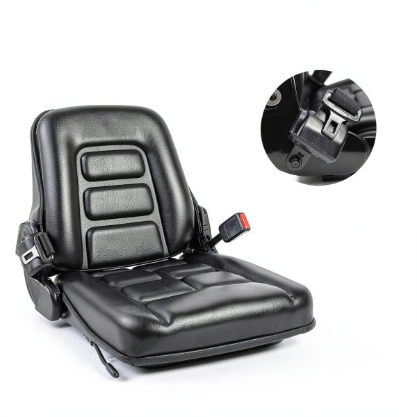 TICSEA Black Tractor Seat Faux Leather Universal Fit-4