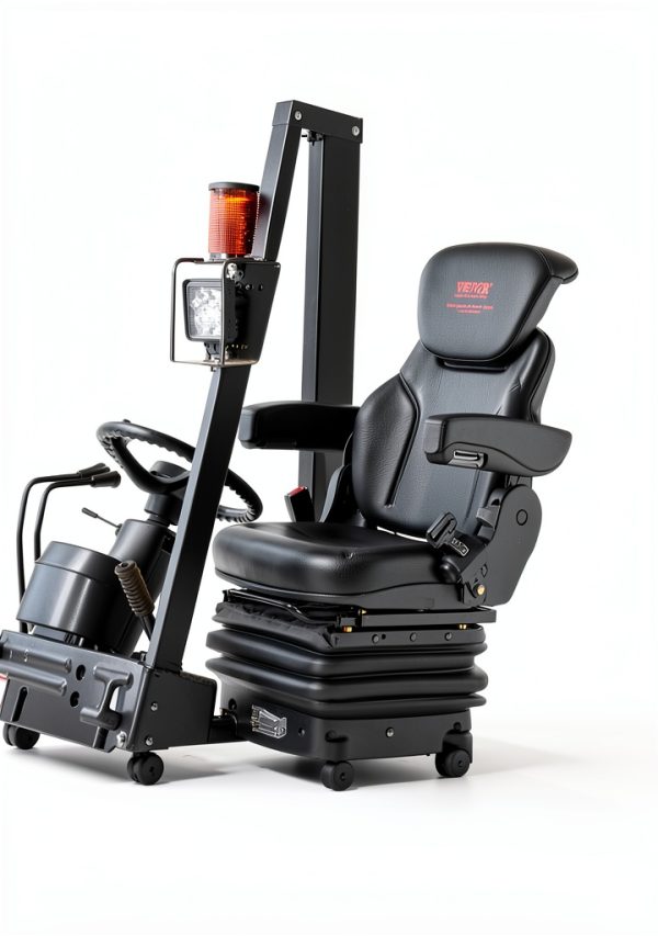 VEVOR Universal Forklift Seat Leather PVC Heavy Duty Tractor-5