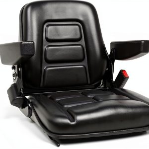 TICSEA Black Tractor Seat Faux Leather Universal Fit-0