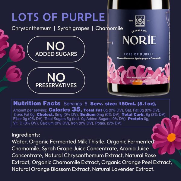 Norïe Non-Alcoholic Sparkling Wine Botanical Floral Bouquet-3