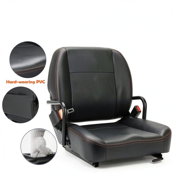 SEATIN Universal Tractor Seat Faux Leather Adjustable Rail-4