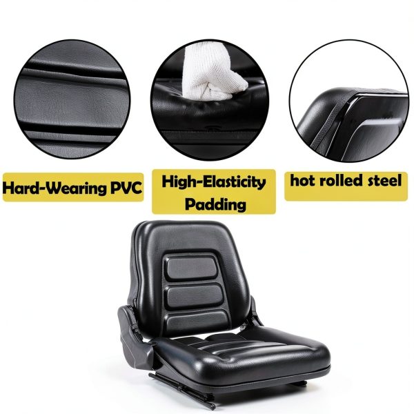 SEATIN Tractor Seat Universal Fit Steel Leather Adjustable-2