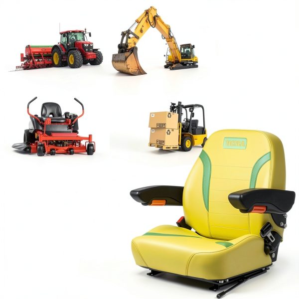 TICSEA Universal Tractor Seat Yellow Adjustable Durable-5