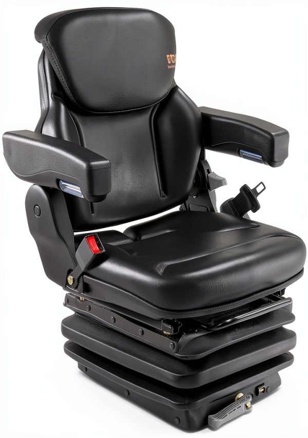 VEVOR Universal Forklift Seat Leather PVC Heavy Duty Tractor-0