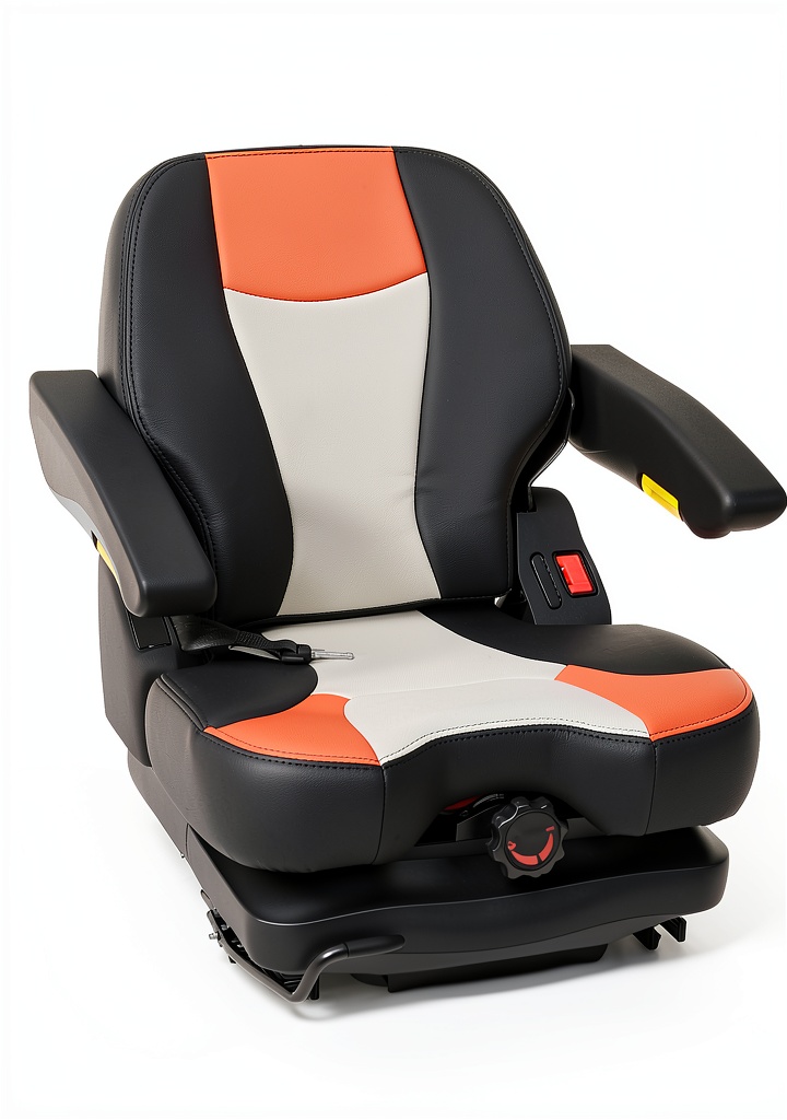 GINDAOLULU tractor seat installed on a lawn mower in an outdoor setting