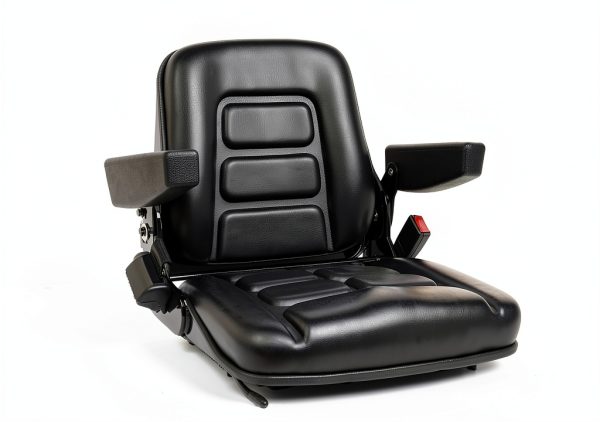 TICSEA Black Tractor Seat Faux Leather Universal Fit-5