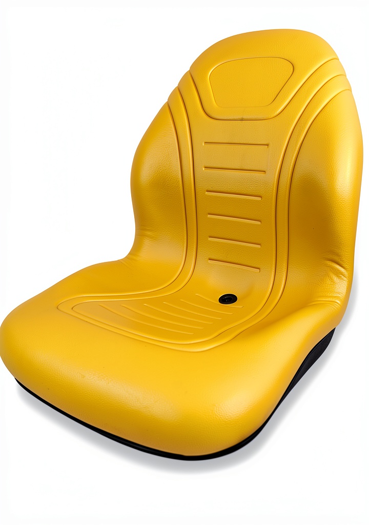 TRAC SEATS Yellow Tractor Seat installed on a tractor