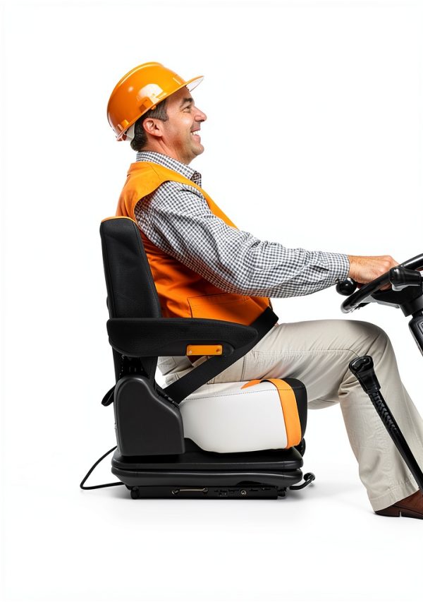 VEVOR Universal Forklift Seat Adjustable Suspension Durable-4