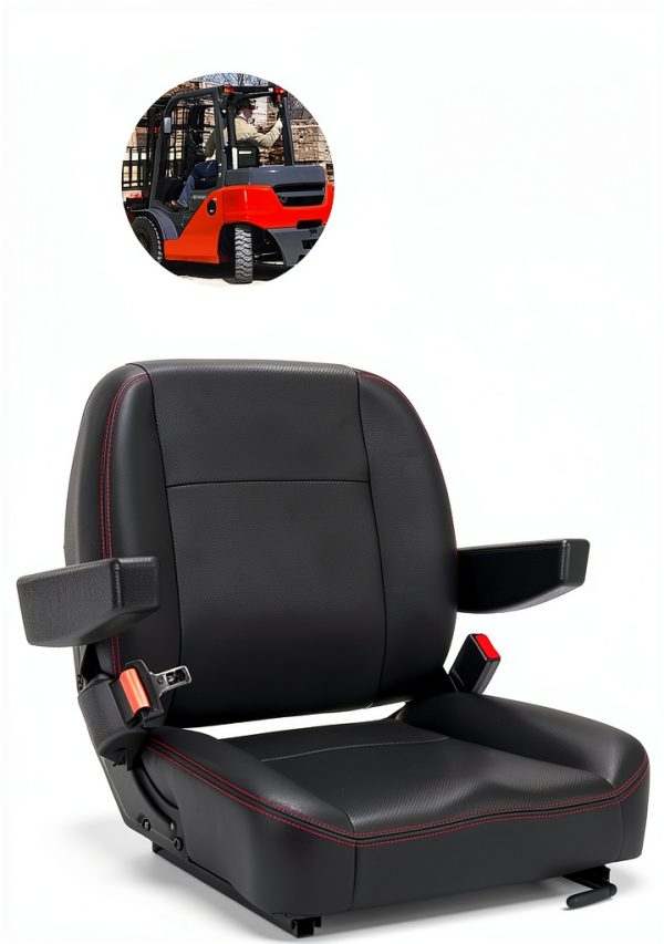 SEATIN Tractor Seat Black Faux Leather Universal Fit YHA011-5
