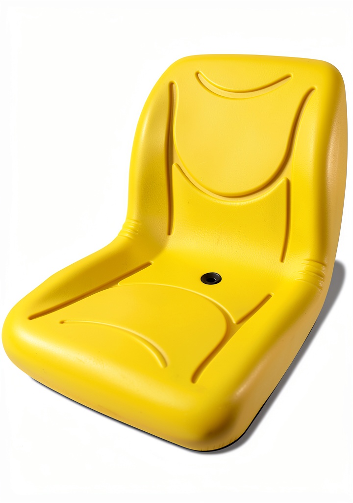 Eparts yellow tractor seat installed on a John Deere model