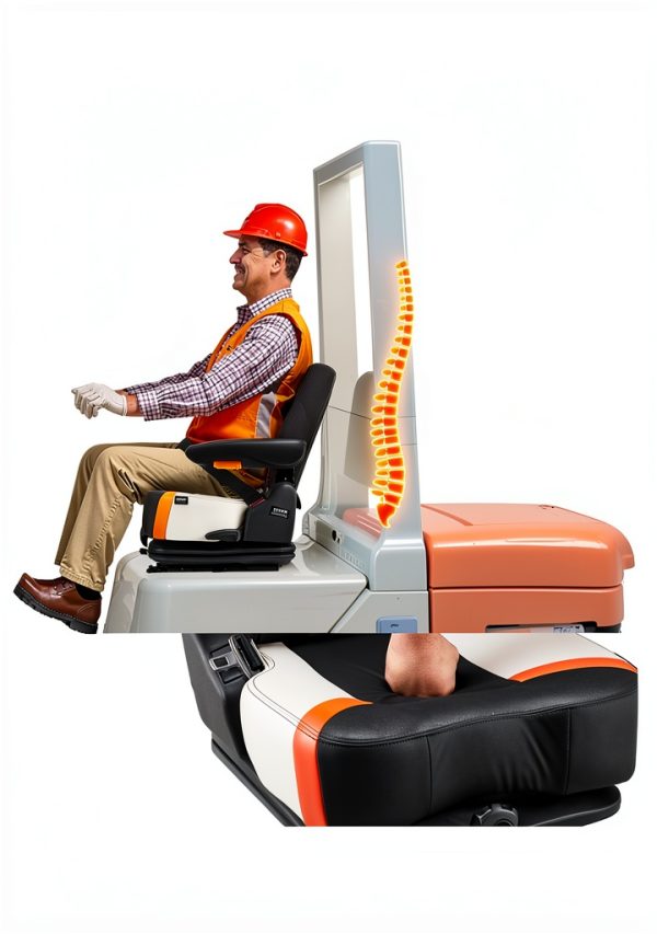 VEVOR Universal Forklift Seat Adjustable Suspension Durable-2