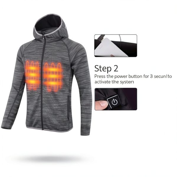 Heated Jacket Thermawear Unisex Grey Softshell-2