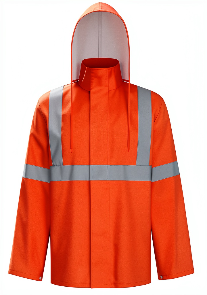 Worker wearing orange TCCFCCT jacket and pants on a construction site