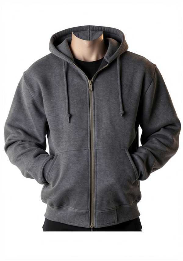 Mens Hooded Fleece Jacket Dri Duck Traders 7033 Black-2