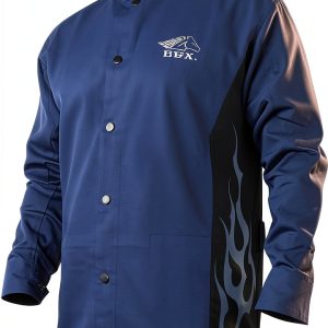 Revco Flame Resistant Cotton Work Jacket 3X Large Blue Long Sleeve-0