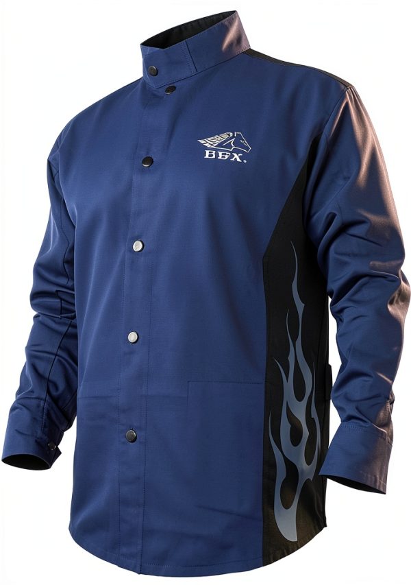 Revco Flame Resistant Cotton Work Jacket 3X Large Blue Long Sleeve-0