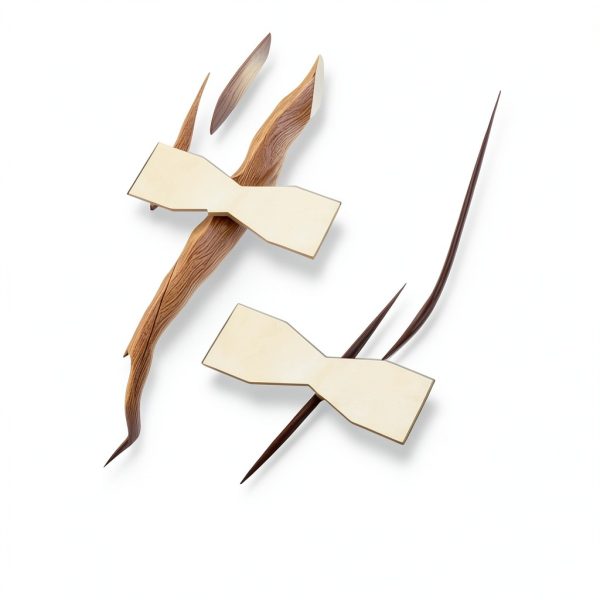 2PCS Solid Brass Bow Tie Brass Patchwork Block, 3.9x1.5 inch Slotted Woodworking Bow Tie Butterfly Inlay Bow Tie, Wood Inlay for Wood Working-3